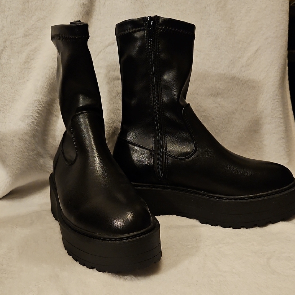 Dolls Kill Black Heeled Boots